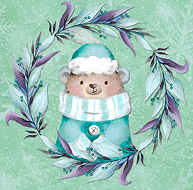 winter clipart bear wreath