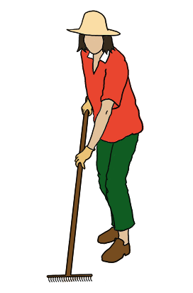 gardening woman rake png