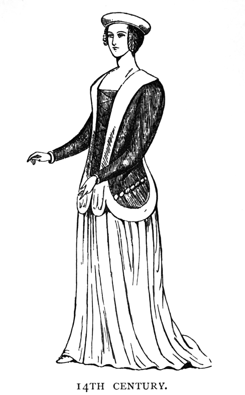 woman's dress 14th century Medieval ages