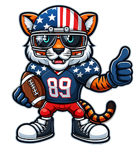 American football tiger clipart