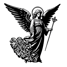 angel with flowers in their gown