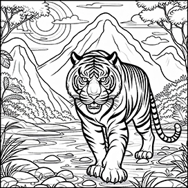 tiger coloring pages for adults
