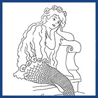 logo mermaid coloring pages