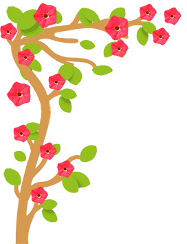 branch frame with red flowers