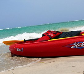 picture of a canoe at the beach