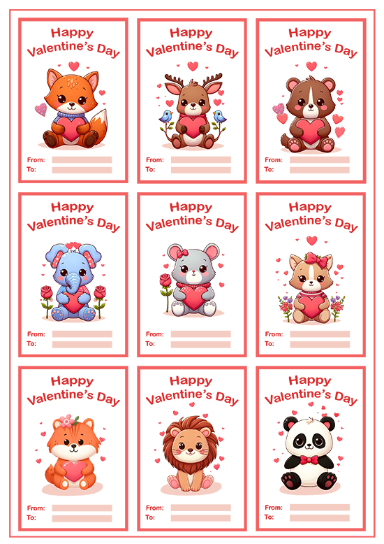 children's Valentine cards for classmates