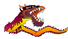 Chinese dragon clipart purple orange