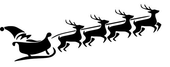 christmas border Santa sleigh-reindeer