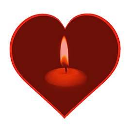 Christmas candle in red heart