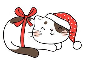Christmas cat with bow