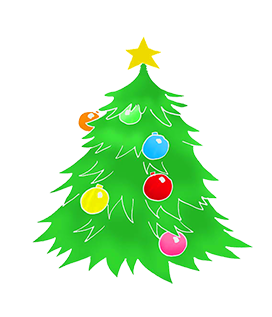 christmas tree clipart decorated