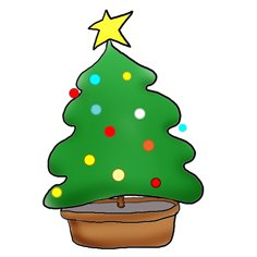 christmas clip art tree star decorated