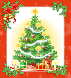 Christmas greeting with Christmas tree