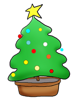 christmas tree clipart with decorations