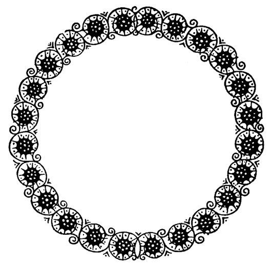 circle frame swirls flowers