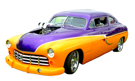 orange and lila vintage car