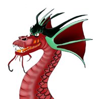 cool dragon head red