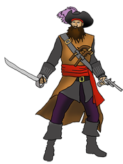 cool drawing of black beard pirate