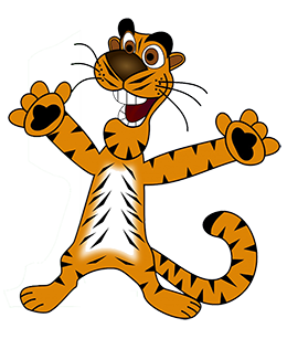crazy cartoon tiger clipart