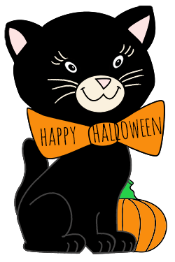 cute cat Halloween clipart