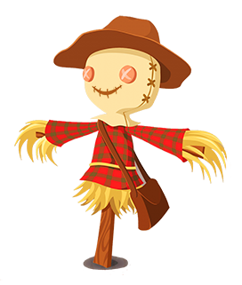 cute scarecrow with bag