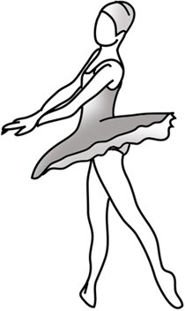 ballet girl silhouette grayscale