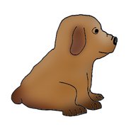 dog clip art brown puppy