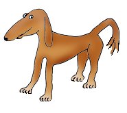 dog cartoon illustrations thin brown dog