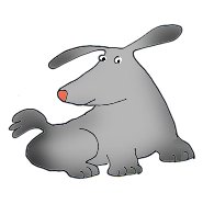 sweet grey dog clip art