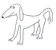 Dog cartoon illlustrations thin dog sketch
