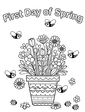 first day of spring coloring page