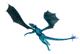 flying blue dragon clipart