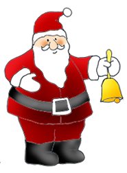 Santa with Christmas bell