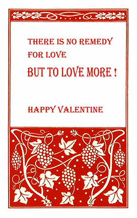 Valentine card with love