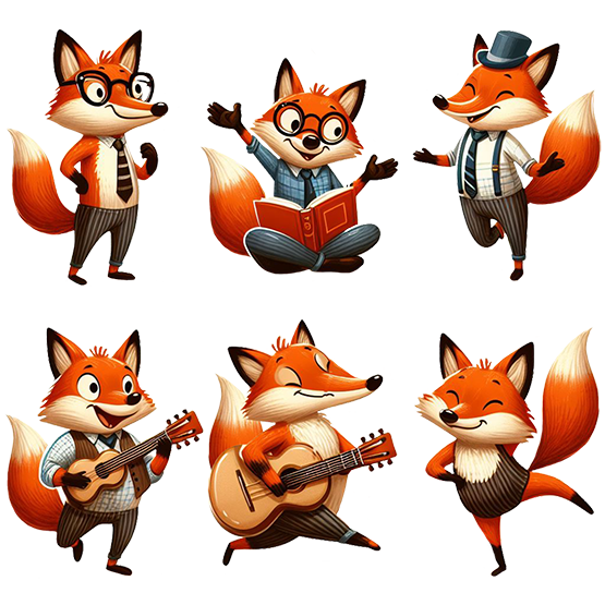 funny fox cartoons clipart