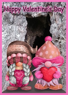gnomes Valentine card greeting