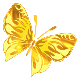 golden butterfly clipart