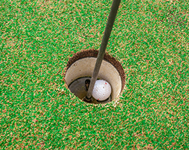picture of a golf ball in hole