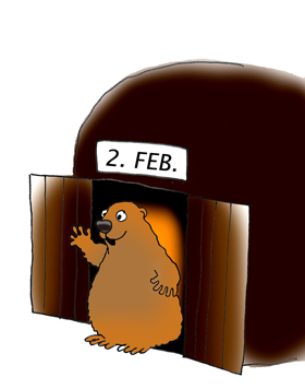 Waving groundhog clipart