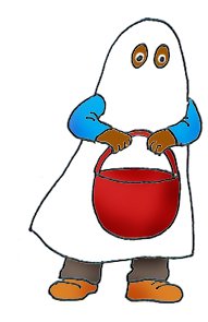 Halloween trick or treat ghost boy