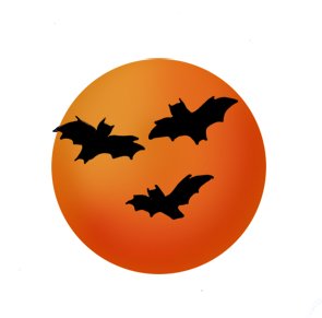 moon and bats at Halloween