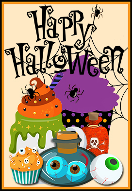 Funny Halloween greeting card