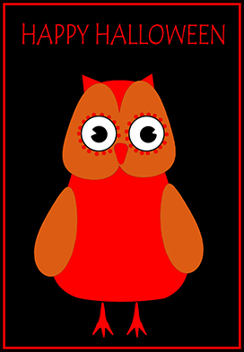 Halloween card with owl
