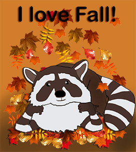 I love fall raccoon leaves