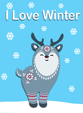 I love winter deer decorative
