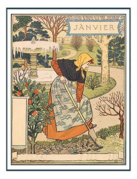 January garden season drawing