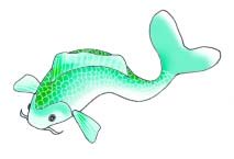 koi fish drawings green koifish