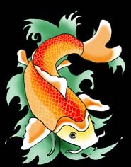 koi fish clipart waves