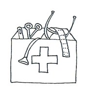 Medical images firt aid kit sketch