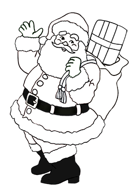 Christmas coloring page Santa with sack
